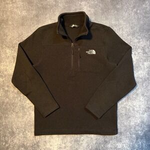The North Face Gordon Lyons Quarter Zip‎ Fleece Pullover Black Mens Small S